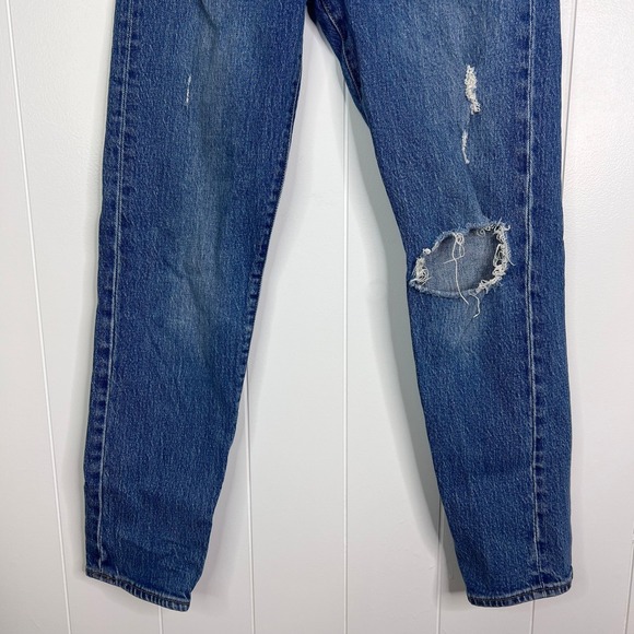 Levi's Wedgie Premium Denim Button Fly Distressed Jeans 25 - Picture 4 of 9